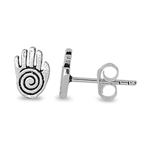 Aretes Mano con espiral