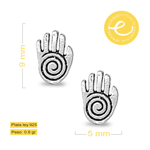 Aretes Mano con espiral