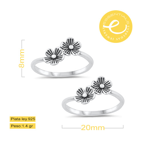 Anillo Dos flores